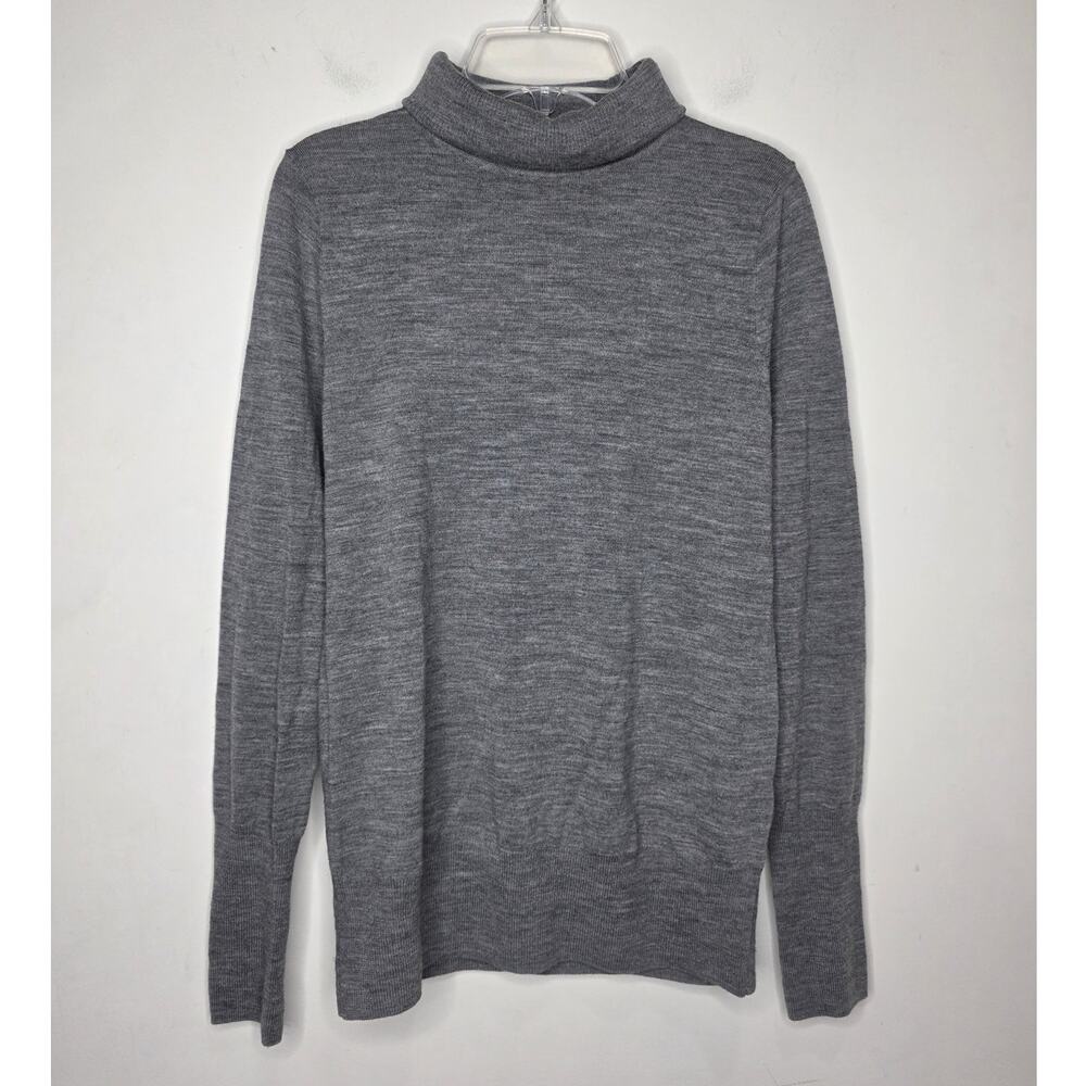 J Crew merino wool grey long sleeve turtleneck sweater - small